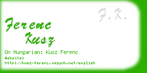 ferenc kusz business card